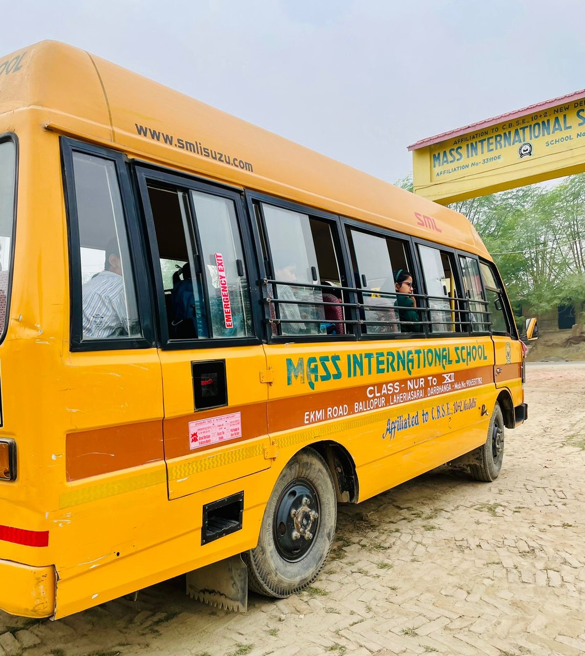 Mass International School yellow bus fleet